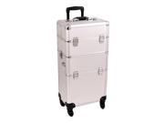 Sunrise Outdoor Travel Professional Cosmetic Holder Silver Dot Trolley Makeup Case I3261