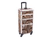 Sunrise Outdoor Travel Professional Cosmetic Holder Leopard Trolley Makeup Case I3261