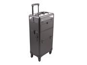 Sunrise Outdoor Travel Professional Cosmetic Holder Black Smooth Trolley Makeup Case I31061