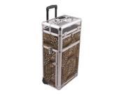 Sunrise Outdoor Travel Professional Cosmetic Holder Leopard Trolley Makeup Case I31062