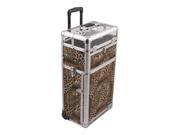 Sunrise Outdoor Travel Professional Cosmetic Holder Leopard Trolley Makeup Case I31063