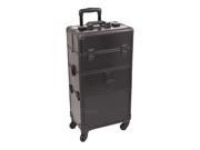 Sunrise Outdoor Travel Professional Cosmetic Holder Black Crocodile Texture Trolley Makeup Case I3264
