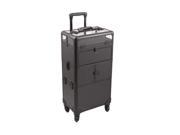 Sunrise Outdoor Travel Professional Cosmetic Holder Black Smooth Trolley Makeup Case I31064