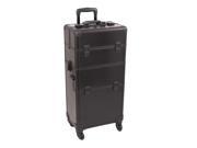 Sunrise Outdoor Travel Professional Cosmetic Holder Black Crocodile Texture Trolley Makeup Case I3161