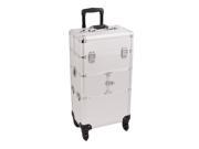Sunrise Outdoor Travel Professional Cosmetic Holder Silver Dot Trolley Makeup Case I3264