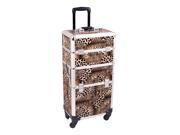 Sunrise Outdoor Travel Professional Cosmetic Holder Leopard Trolley Makeup Case I3161