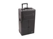Sunrise Outdoor Travel Professional Cosmetic Holder Black Crocodile Texture Trolley Makeup Case I3265
