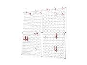 Kitchen Pegboard Organizer Pots And Pans Pegboard Pack Storage And Organization Kit With White Pegboard And Red Accessories