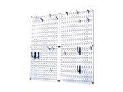 Kitchen Pegboard Organizer Pots And Pans Pegboard Pack Storage And Organization Kit With White Pegboard And Blue Accessories