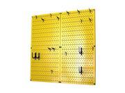 Kitchen Pegboard Organizer Pots And Pans Pegboard Pack Storage And Organization Kit With Yellow Pegboard And Black Accessories