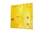 Kitchen Pegboard Organizer Pots And Pans Pegboard Pack Storage And Organization Kit With Yellow Pegboard And Red Accessories