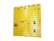 Kitchen Pegboard Organizer Pots And Pans Pegboard Pack Storage And Organization Kit With Yellow Pegboard And Blue Accessories