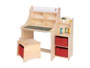 Guidecraft Kids Indoor Playschool Artist Activity Desk