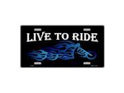 Live To Ride Biker Blue Flames Choppers Motorcycle Novelty Vanity Metal License Plate Tag Sign