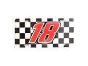 Nascar Kyle Busch 18 Racing Checkered Flag Novelty Vanity Metal License Plate Tag Sign