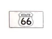 Route 66 Shield White Novelty Vanity Metal License Plate Tag Sign