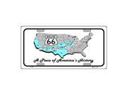 Us Route 66 A Piece Of History Novelty Vanity Metal License Plate Tag Sign