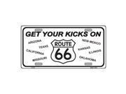 Get Your Kicks On Route 66 Eight State Novelty Vanity Metal License Plate Tag Sign