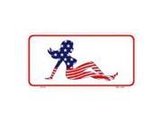 Patriotic American Flag Mud Flap Girl Novelty Vanity Metal License Plate Tag Sign