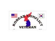 Korean Conflict Veteran Novelty Vanity Metal License Plate Tag Sign