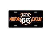 Route 66 Motorcycles Novelty Vanity Metal License Plate Tag Sign