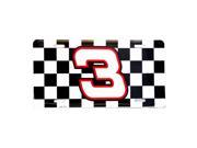 Dale Earnhardt Nascar 3 Checkered Racing Flag Novelty Vanity Metal License Plate Tag Sign