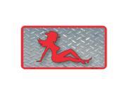 Red Mudflap Cowgirl Novelty Vanity Metal License Plate Tag Sign
