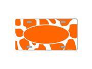 Smart Blonde Orange White Giraffe Print Center Oval Customizable Vanity Metal Novelty License Plate Tag Sign