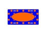 Smart Blonde Royal Blue Orange Polka Dot Print Center Oval Customizable Vanity Metal Novelty License Plate Tag Sign