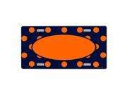 Smart Blonde Navy Blue Orange Polka Dot Print Center Oval Customizable Vanity Metal Novelty License Plate Tag Sign