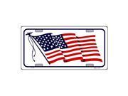 Smart Blonde American Flag Waving White Background Vanity Metal Novelty License Plate Tag Sign