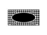 Smart Blonde Houndstooth Print With Black Customizable Center Oval Vanity Metal Novelty License Plate Tag Sign