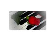 Smart Blonde Piano Keys Red Rose Novelty Vanity Metal License Plate Tag Sign
