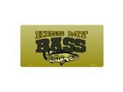 Smart Blonde Kiss My Bass Fishing Novelty Vanity Metal License Plate Tag Sign
