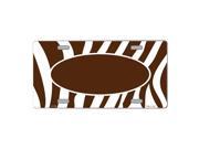 Smart Blonde Brown White Zebra Print Brown Customizable Center Oval Vanity Metal Novelty License Plate Tag Sign