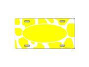 Smart Blonde Yellow White Giraffe Print Oval Customizable Vanity Metal Novelty License Plate Tag Sign