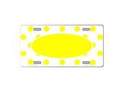 Smart Blonde Yellow White Polka Dot Print Center Oval Customizable Vanity Metal Novelty License Plate Tag Sign