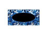 Smart Blonde Blue Camo Print Blue Customizable Center Oval Customizable Vanity Metal Novelty License Plate Tag Sign