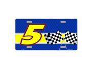 Smart Blonde Racing 5 Checkered Flags Novelty Vanity Metal License Plate Tag Sign