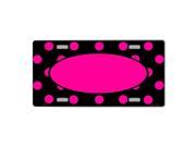 Smart Blonde Black Hot Pink Polka Dot Center Oval Customizable Vanity Metal Novelty License Plate Tag Sign