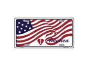 Smart Blonde I Love America Flag Vanity Metal Novelty License Plate Tag Sign