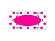 Smart Blonde Hot Pink White Polka Dot Print Oval Customizable Vanity Metal Novelty License Plate Tag Sign