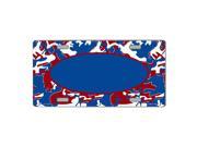 Smart Blonde Red White And Blue Camouflage Center Oval Customizable Vanity Metal Novelty License Plate Tag Sign