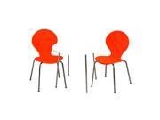 Gift Mark Modern Childrens Table and 2 Chair Set with Chrome Legs Orange Color Chairs
