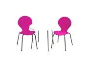 Gift Mark Modern Childrens Table and 2 Chair Set with Chrome Legs Purple Color Chairs