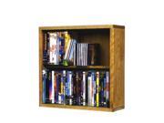 Cdracks Solid Oak 2 Row Dowel DVD Cabinet Tower Capacity 60 DVD s Honey Oak Finish