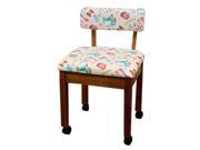 Arrow Sewing Cabinet Craft Room Furniture Wood fabric Chair Oak white background