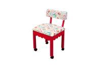 Arrow Sewing Cabinet Craft Room Furniture Wood fabric Chair Red white background