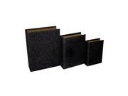 Cheungs Home Decorative Accent Set of 3 Black Glitter Book Boxes