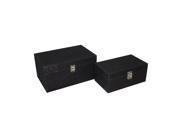 Cheungs Home Decorative Accent Set of 2 Black Glitter Wooden Boxes